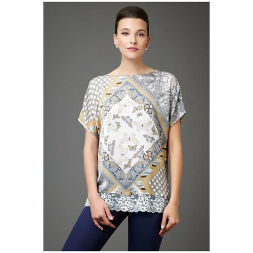 фото Топ арт-деко, размер 54, белый