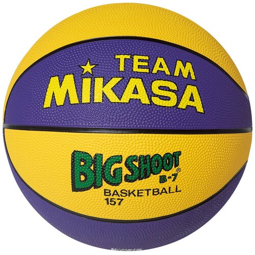 фото Мяч баскетбольный mikasa 157-py р.7, резина, бут.кам, нейл.корд, желто-фиолетовый