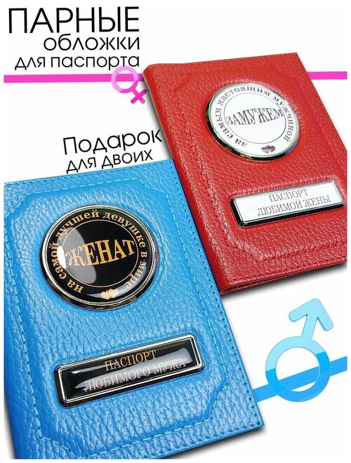 Комплект для паспорта Аксессуары46 POBDDSIK, синий, красный