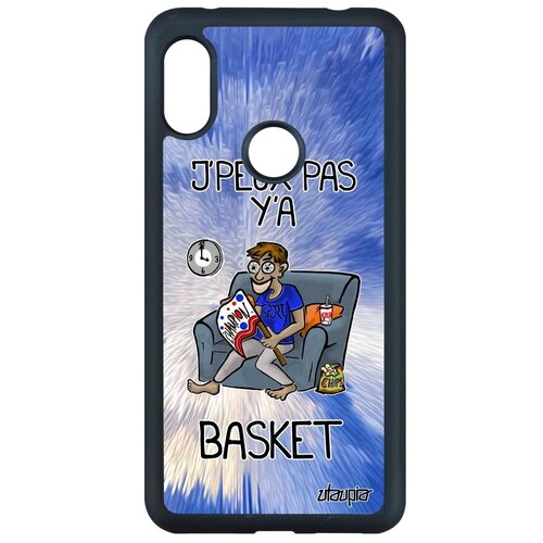 фото Противоударный чехол на телефон // xiaomi redmi note 6 pro // "не могу - смотрю баскетбол!" комикс картинка, utaupia, голубой