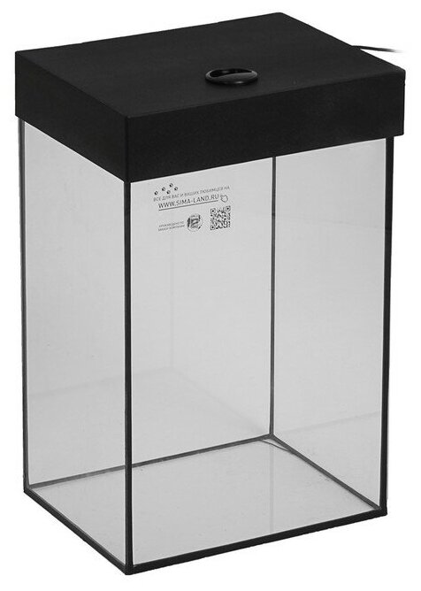 Пижон Аквариум колонна с крышкой, 24 литра, 28 х 21 х 40/45,5 см, чёрный - фотография № 3