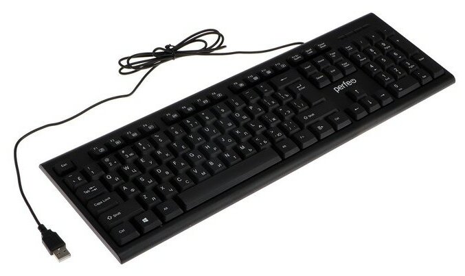 Клавиатура Perfeo "CLASSIC", проводная, мембранная, 104 клавиши, USB, чёрная