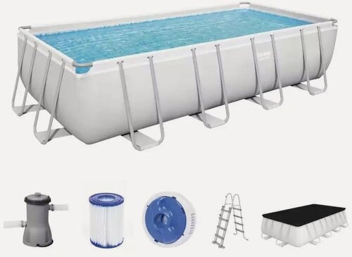 Изображение товара Бассейн каркасный (BESTWAY Power Steel, фильтр + насос 3028 л/ч, лестница, поплавок-дозатор, 488 х 244 х 122 см, 11532 л, 56670 BW)