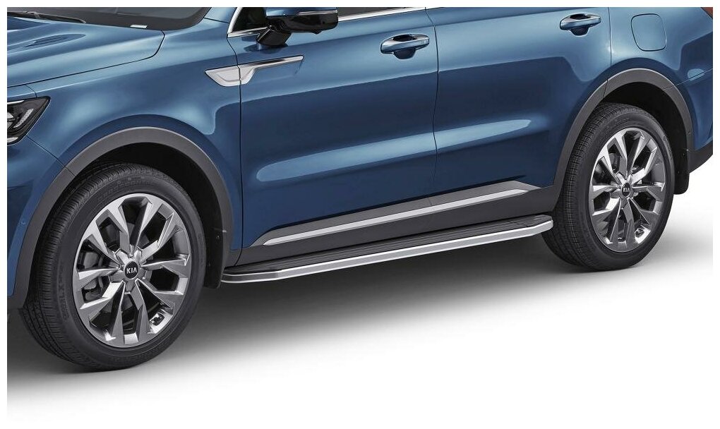 Пороги на автомобиль "Premium" Rival для Kia Sorento IV 2020-н в 180 2  алюминий A180ALP28061