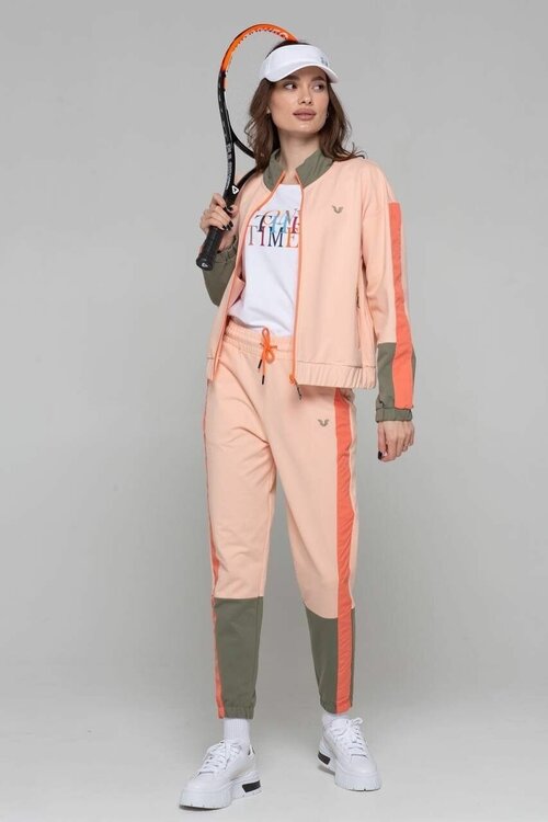 Костюм Bilcee, олимпийка и брюки, силуэт свободный, карманы, размер 42, оранжевый