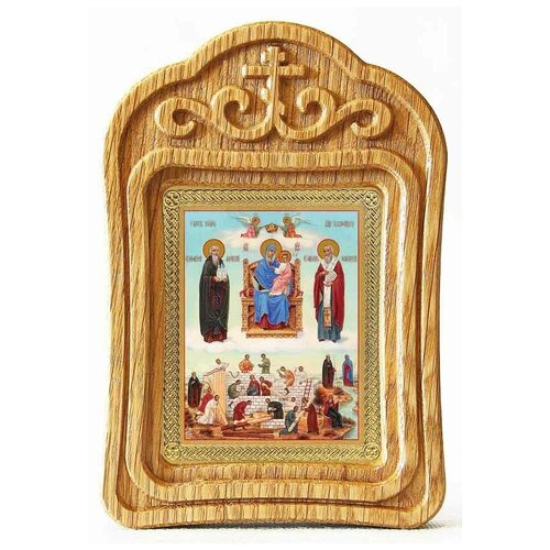 Икона Божией Матери Экономисса, резная деревянная рамка икона божией матери хлебенная резная деревянная рамка