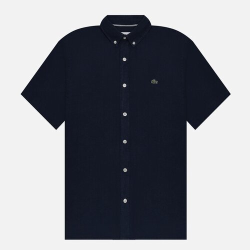 Мужская рубашка Lacoste Linen SS Slim Fit синий, Размер 41