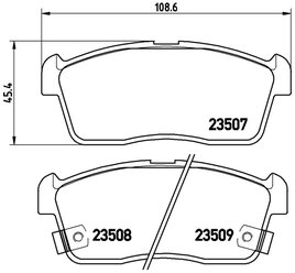 Дисковые тормозные колодки передние brembo P79012 для Daihatsu, Subaru, Suzuki, Toyota (4 шт.)