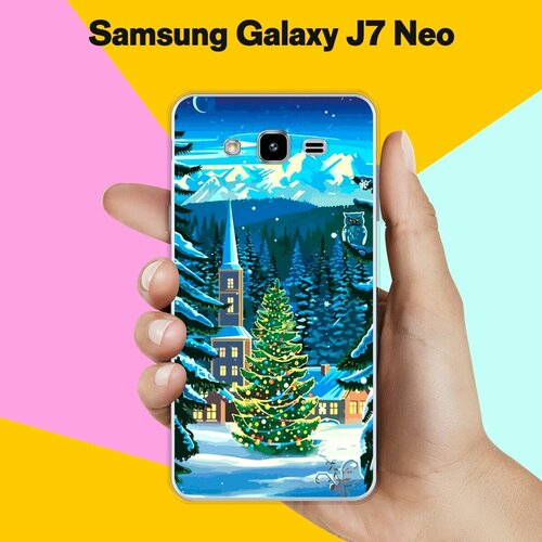 Силиконовый чехол на Samsung Galaxy J7 Neo Елка / для Самсунг Галакси Джей 7 Нео силиконовый чехол на samsung galaxy j7 neo рождественский пейзаж для самсунг галакси джей 7 нео