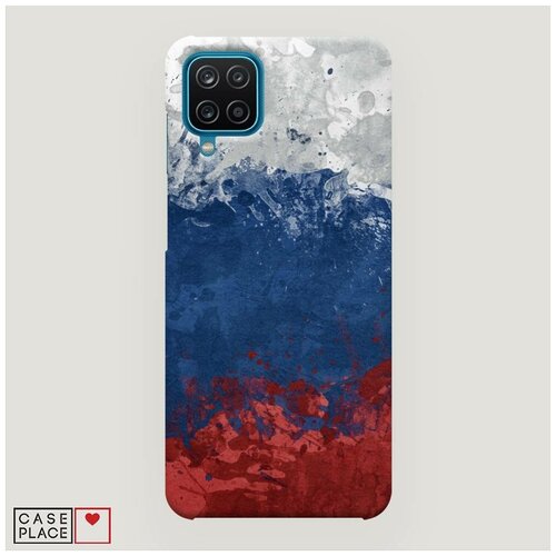 фото Чехол пластиковый samsung galaxy a12 флаг россии неровный case place