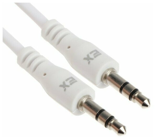 Кабель Exployd AUX Jack 3,5mm (M) - Jack 3,5mm (M) круглый стерео аудио 1M белый Classic EX-K-473 - фотография № 1