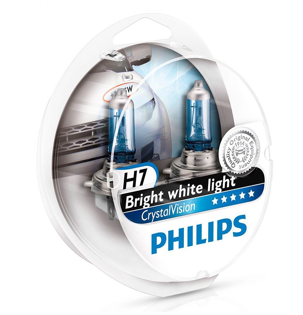 Лампы PHILIPS Crystal Vision H7 12V + 2 шт. W5W (Комплект -2 шт.) PHILIPS-12972CVSM