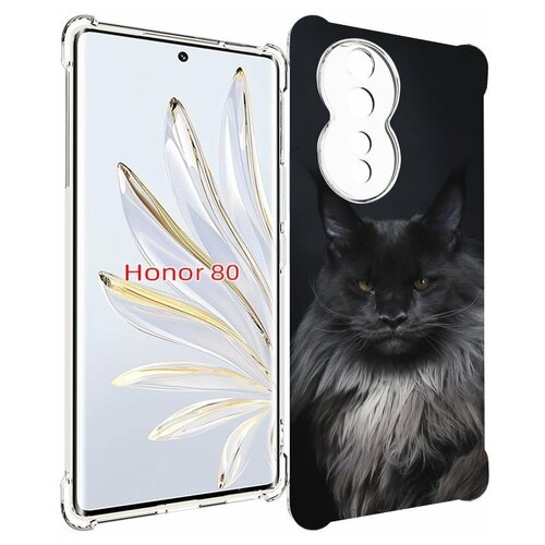 Чехол MyPads кошка мейн кун 2 для Honor 80 задняя-панель-накладка-бампер