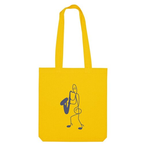 Сумка шоппер Us Basic, желтый сумка саксофонист красный