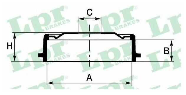 Барабан тормозной daewoo nexia lanos espero opel astra f kadet e lpr арт 7d0138 - LPR арт 7D0138