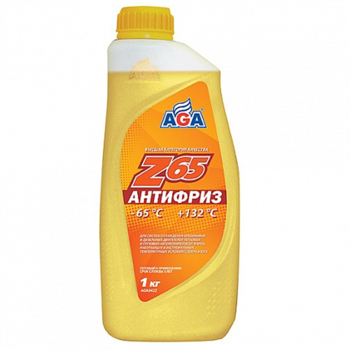 AGA AGA042Z aнтифриз 1kg готовый к применению, желтый, -65с\