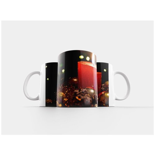 фото Кружка "рождественские картина, рождественская свеча, рождественские украшения" 320 мл lotsprints