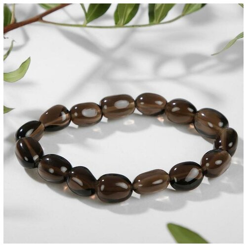 фото Браслет "раухтопаз" галтовка крупная ,d=7см