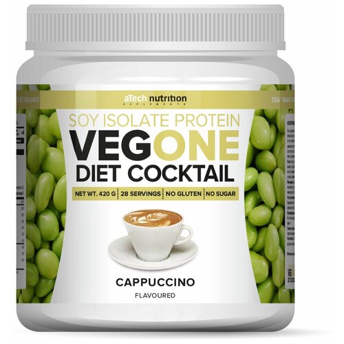 Изолят соевого белка "VEGONE" со вкусом капучино ТМ aTech nutrition 420гр
