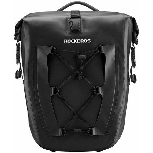 Водонепроницаемая сумка на багажник велосипеда ROCKBROS AS-002-2, 25-32л - черная