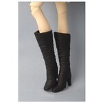 Dollmore 12inch LG Long Boots Black (Черные высокие сапоги на каблуке для кукол Доллмор / Блайз / Пуллип 31 см) - изображение
