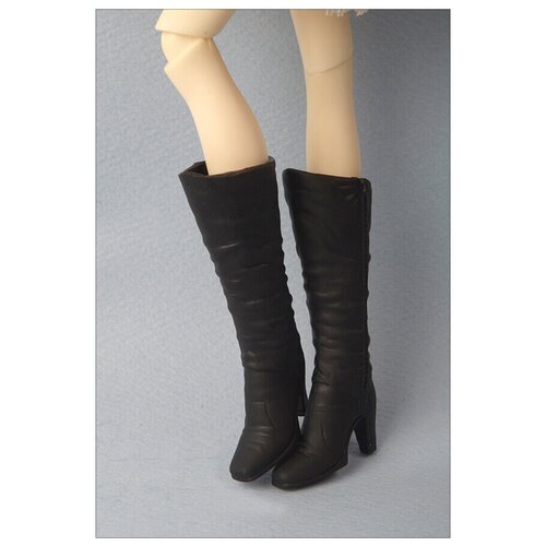 Dollmore 12inch LG Long Boots Black (Черные высокие сапоги на каблуке для кукол Доллмор / Блайз / Пуллип 31 см)