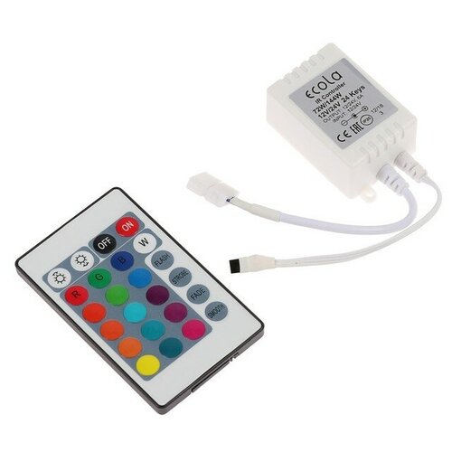 фото Ecola контроллер ecola led strip rgb ir controller, 6а, 12в-72вт, 24в-144 вт, для ленты, и/к пульт