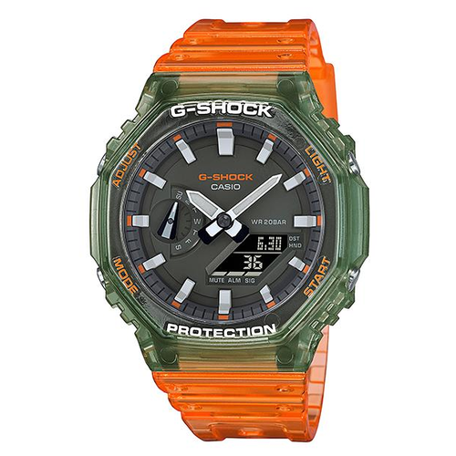 Наручные часы CASIO, оранжевый, зеленый наручные часы casio g shock ga 900skl 7a белый черный