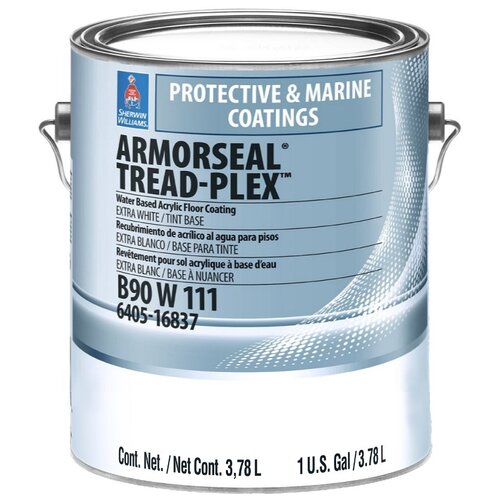 Краска акриловая Sherwin-Williams Armorseal Tread-Plex Water Based Coating моющаяся полуматовая extrawhite 3.78 л