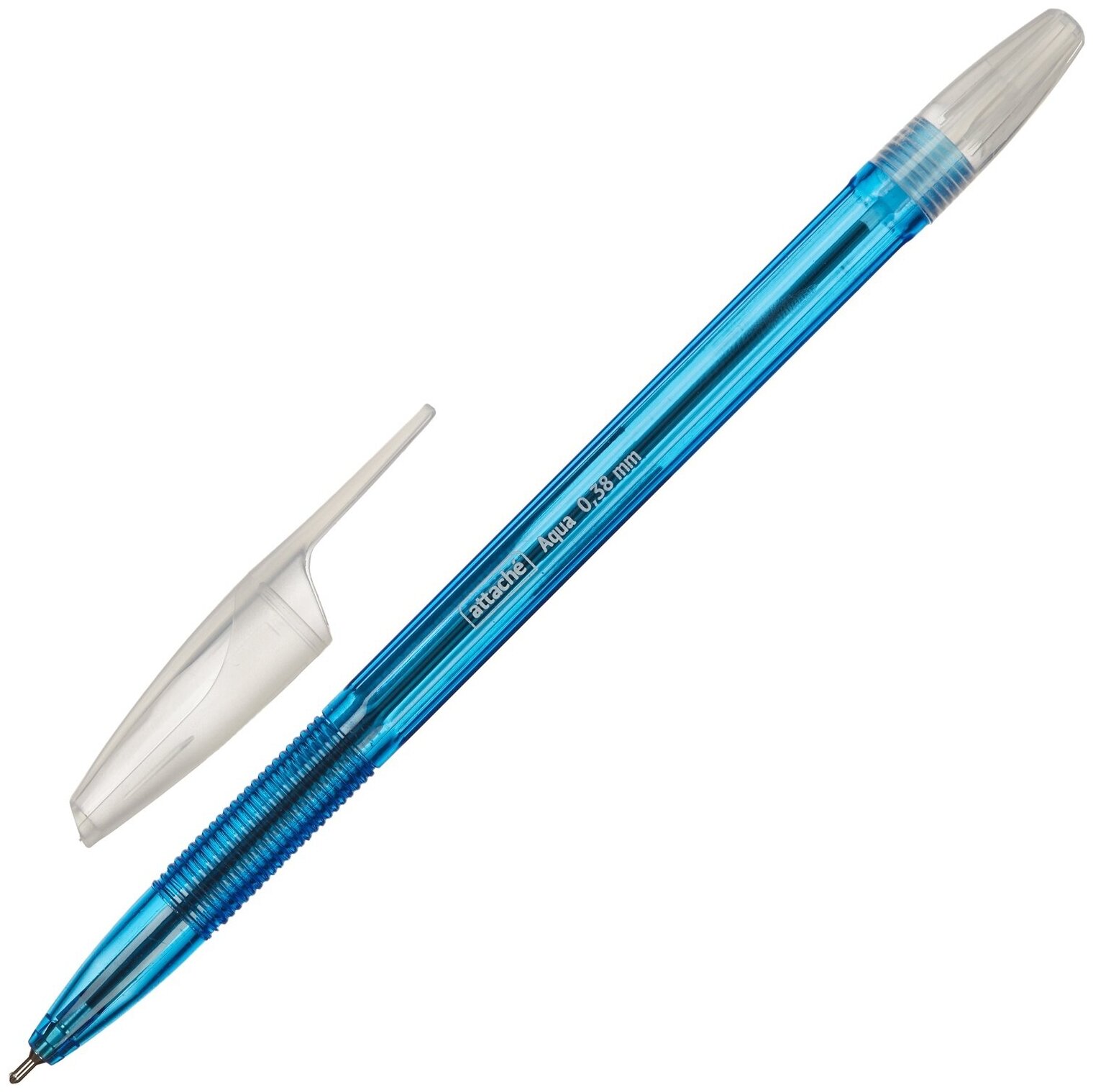 Ручка шариковая неавтоматическая Attache Aqua маслян, синий стержень, 0,38-0,5 мм