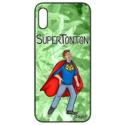 фото Защитный чехол на телефон // honor 8a // "супердядя" веселый комичный, utaupia, светло-зеленый