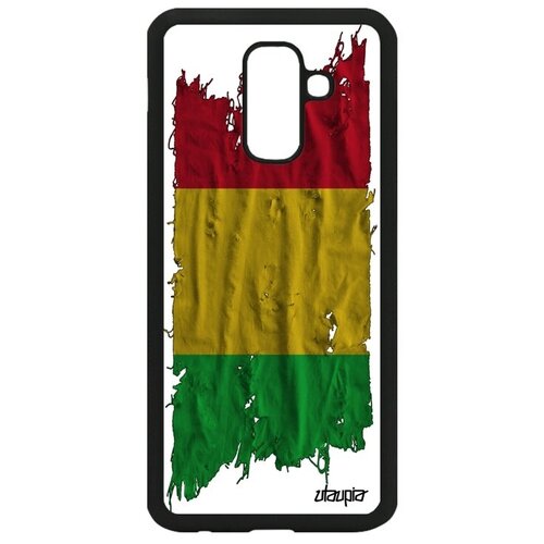 фото Ударопрочный чехол для смартфона // samsung galaxy a6 plus 2018 // "флаг мали на ткани" патриот стиль, utaupia, белый