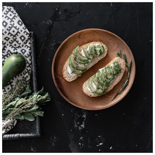 фото Тарелка «сибирский кедр», из натурального кедра, d=25 см magistro