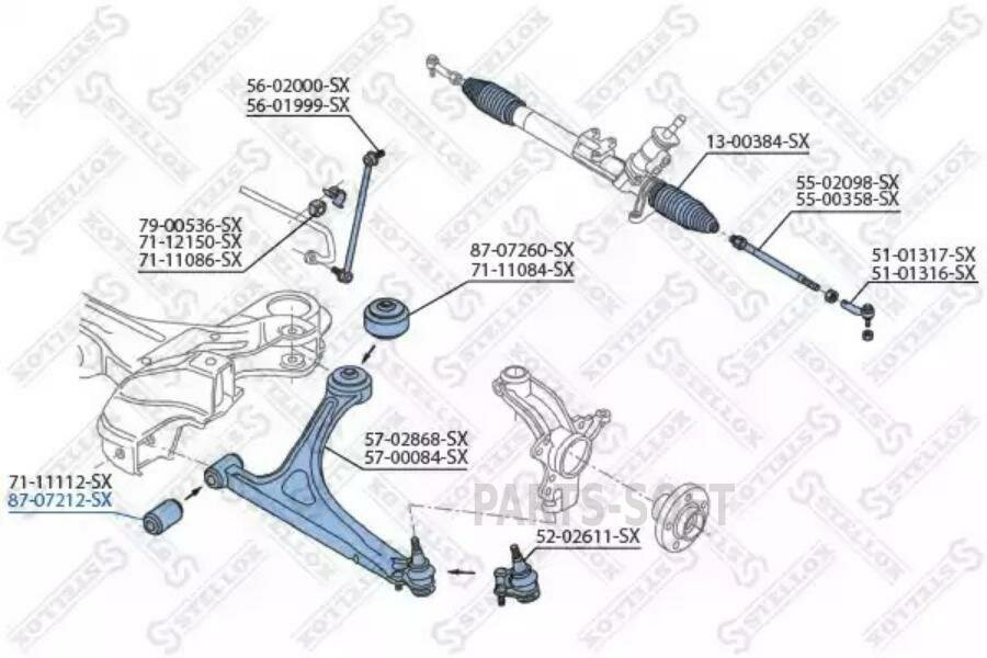 STELLOX 8707212SX 87-07212-SX_сайлентблок рычага пер!\ Audi A3/TT, VW Golf 98>