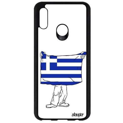 фото Яркий чехол на телефон // huawei p smart 2019 // "флаг греции с руками" патриот страна, utaupia, белый