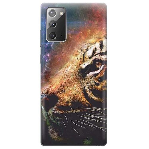 фото Ультратонкий силиконовый чехол-накладка для samsung galaxy note 20 с принтом "космический тигр" gosso