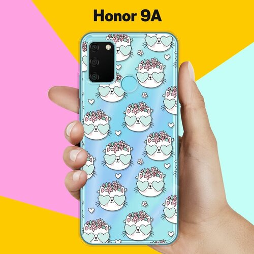 Силиконовый чехол Узор из котов на Honor 9A силиконовый чехол узор из ёжиков на honor 9a