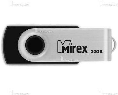Накопитель Mirex 32GB Swivel черный USB 2.0 Flash Drive (13600-FMURUS32)