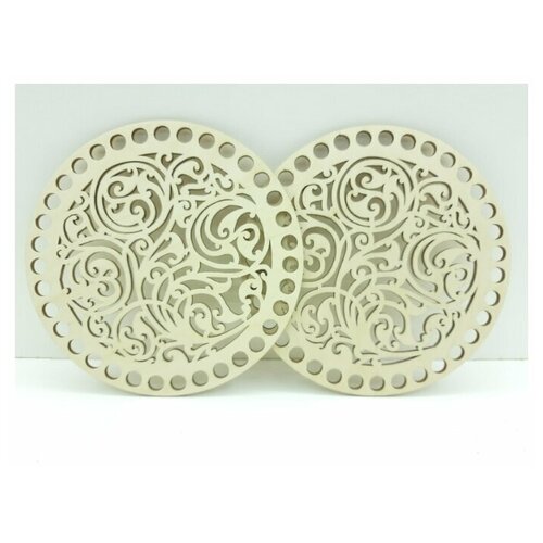 Донышки для вязания сумок корзин набор 2шт Вензель в натуральном цвете 477₽