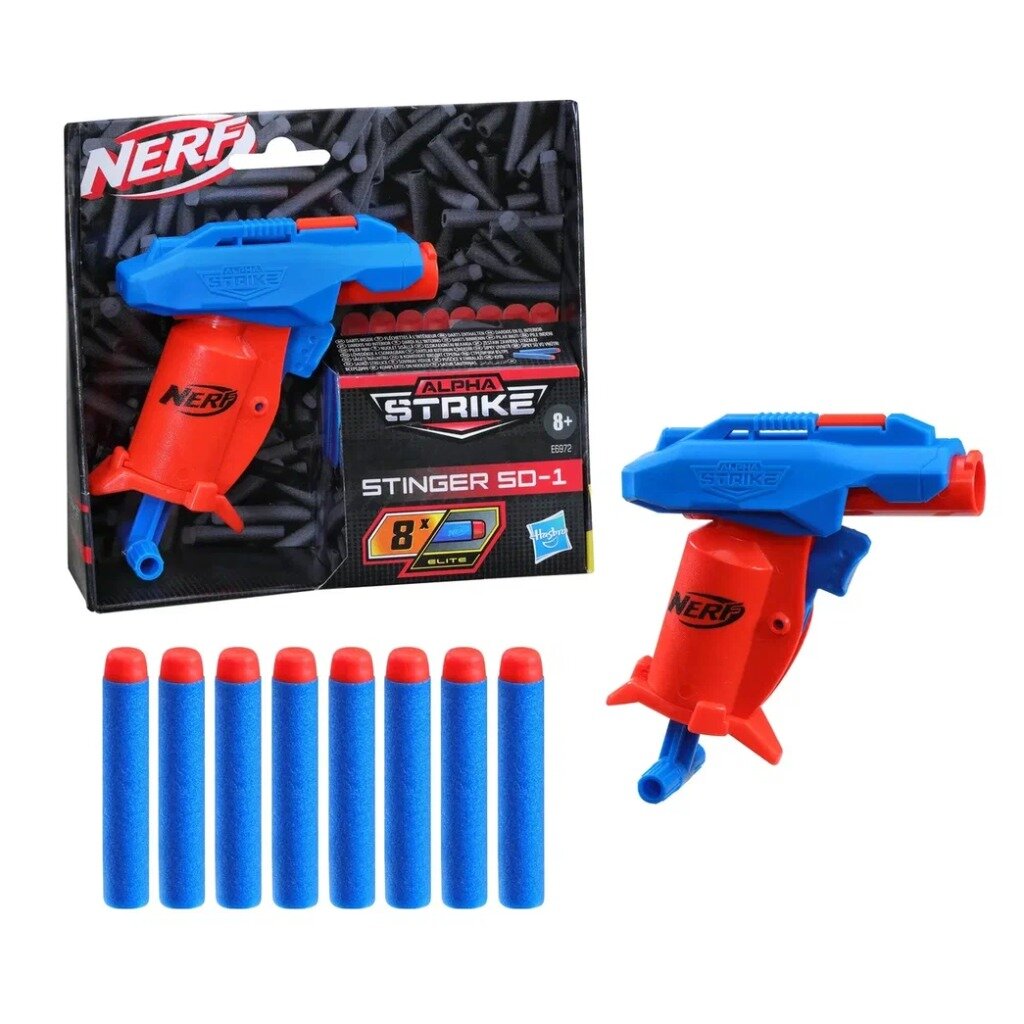 Бластер Nerf Alpha Strike Stinger SD-1, E6972, красный/синий