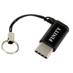 Переходник Finity Type-C - микро USB/ плоский,черный - изображение