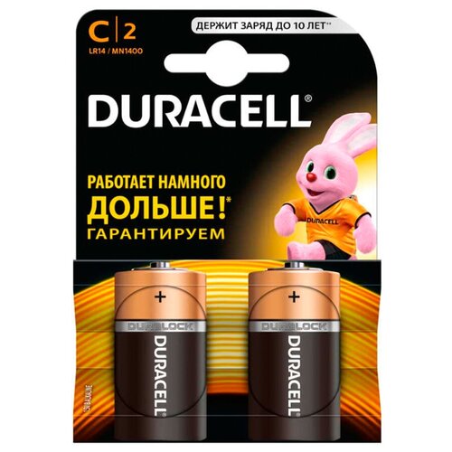 Батарейки DURACELL BASIC C/LR14-2BL , 1 шт. батарея r14 duracell lr14 2bl
