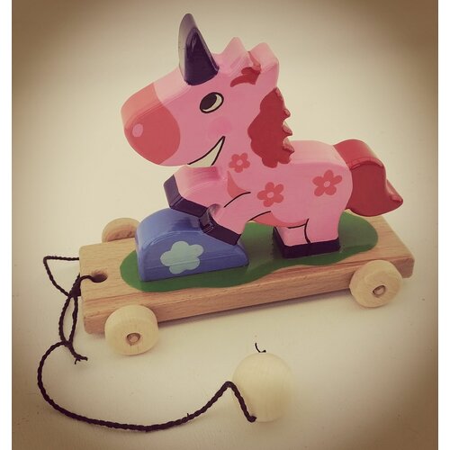 деревянная игрушка bochart каталка единорог Каталка Единорог деревянная игрушка для малышей