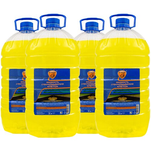 Жидкость стеклоомывателя летняя 5л ELTRANS омывайка для машины, готовый раствор с ароматом лимона / омывающая жидкость комплект 4шт EL-0106.02(4)