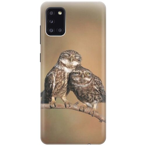 фото Ультратонкий силиконовый чехол-накладка для samsung galaxy a31 с принтом "пара совушек" gosso