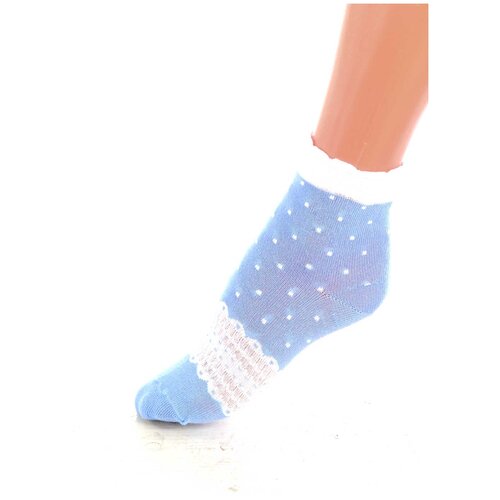 фото Носки детские "ажурный горох" красная ветка с766, голубой, 14 (размер обуви 21-23)