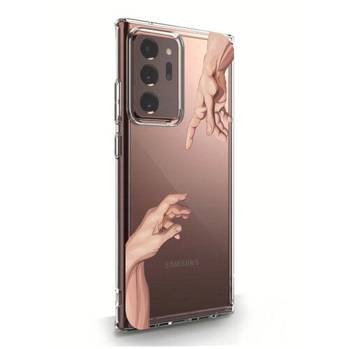 фото Прозрачный силиконовый чехол musthavecase для samsung galaxy note 20 ultra сотворение адама для самсунг галакси ноут 20 ультра противоударный