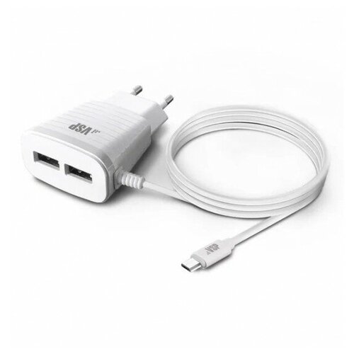 фото Сетевое зарядное устройство micro usb - 2.1a - white borasco