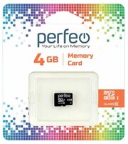 Карта памяти Perfeo microSD 4GB (Cl10) без адаптера