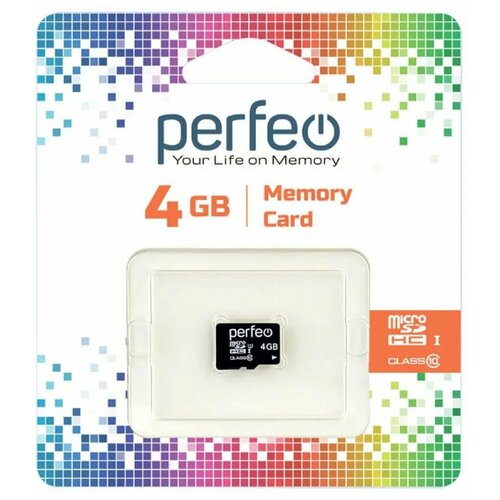 Карта памяти Perfeo microSD 4GB (Cl10) без адаптера карта памяти microsd high capacity perfeo без адаптера 16 gb